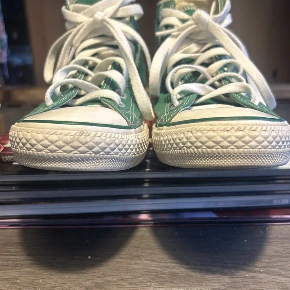 Green High Top Converse Chuck Taylor Sneakers Size Men's 9 Womens 11 VERY CLEAN - Picture 4 of 10
